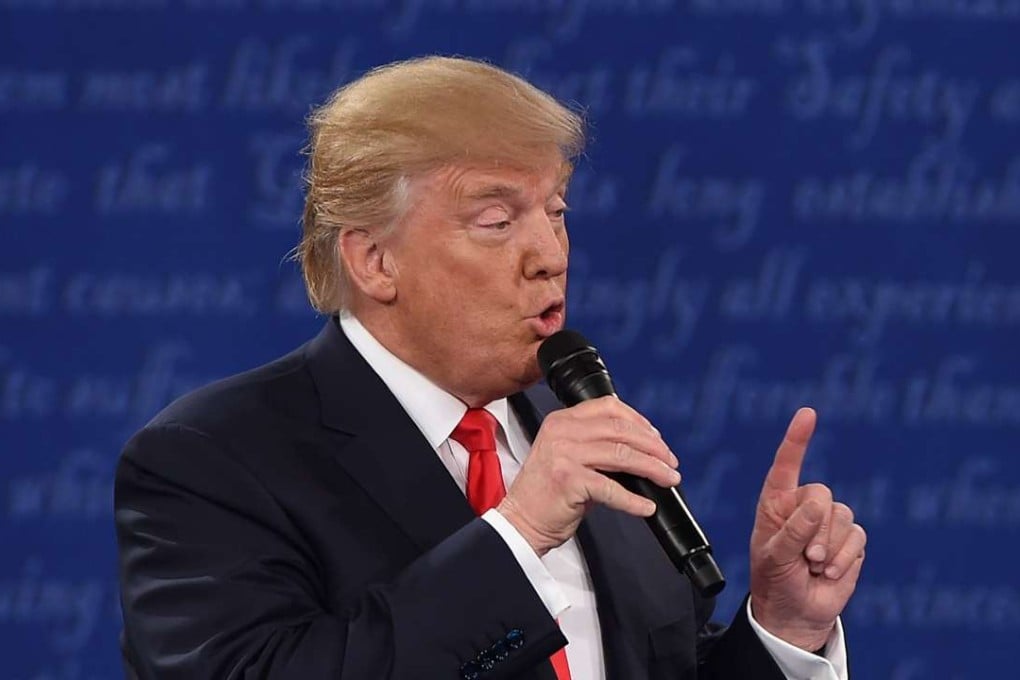US Republican presidential candidate Donald Trump speaks during the second presidential debate at Washington University in Missouri. Photo: AFP