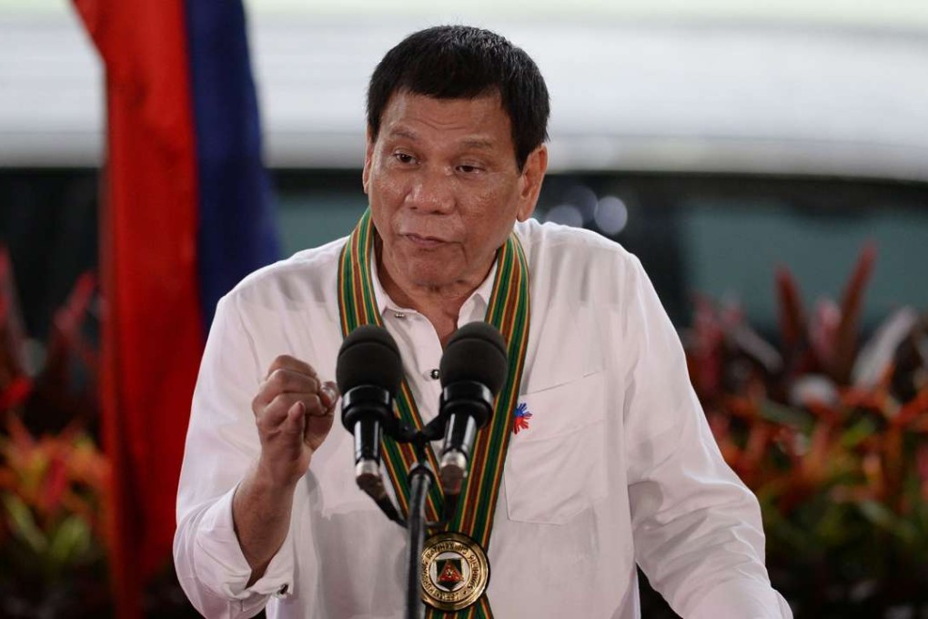 Philippine President Rodrigo Duterte delivers a speech in Manila on Tuesday. Photo: AFP