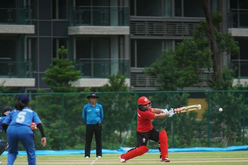 Chloe Ip bats for Hong Kong against Thailand. Photo: HKCA