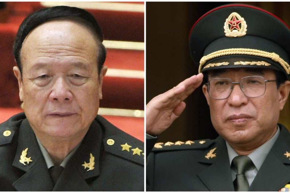 The People’s Liberation Army has expanded its campaign against graft to minimise any ongoing influence of disgraced leaders Guo Boxiong (left) and the late Xu Caihou. Photo: SCMP Pictures