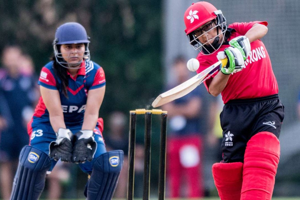 Hong Kong's Chan Ka-man bats against Nepal. Photo: HKCA