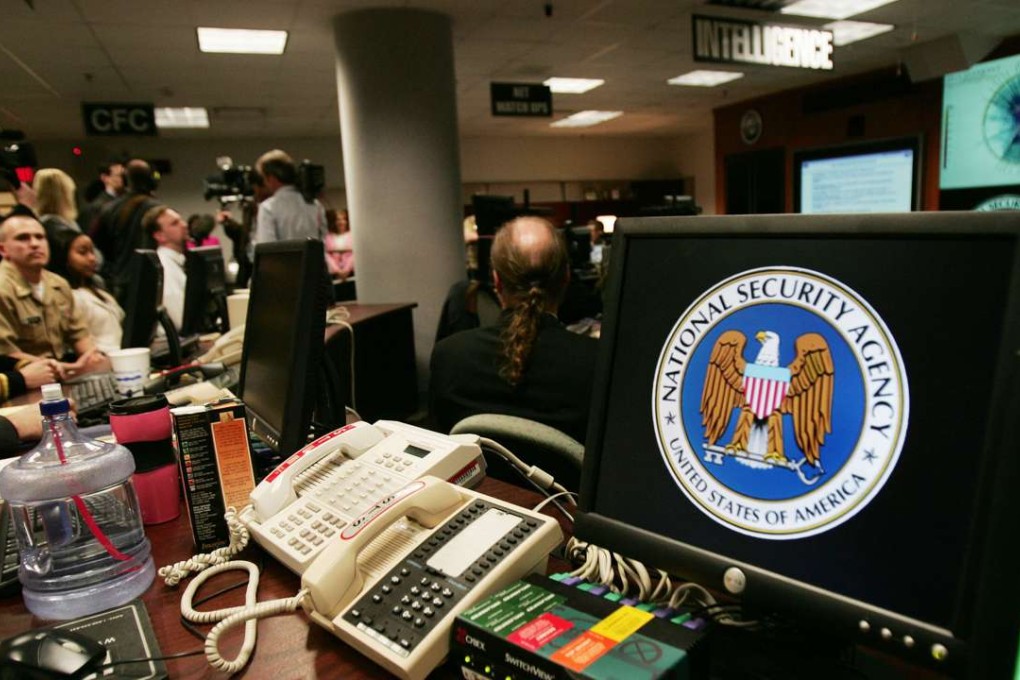 A computer workstation bearing the National Security Agency logo inside the Threat Operations Centre at Fort Meade, Maryland. Photo: AFP