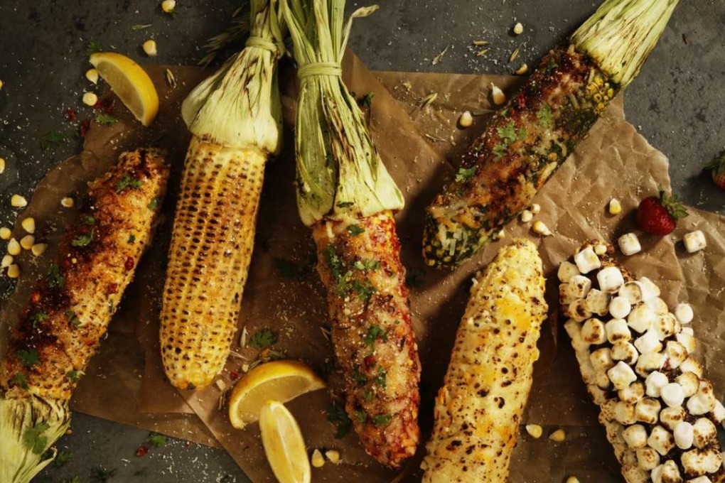 Tje six types of grilled corn at Honeymoon Dessert de Avenue.