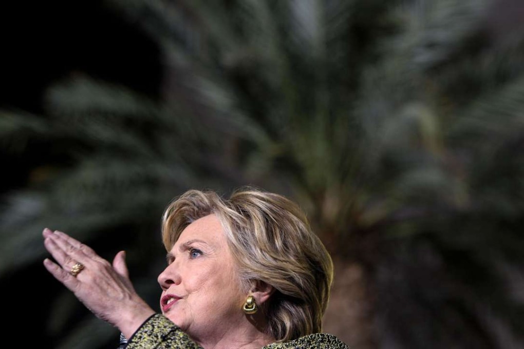 Democratic presidential candidate Hillary Clinton made the comments during a speech to Goldman Sachs, according to Wikileaks. Photo: AFP