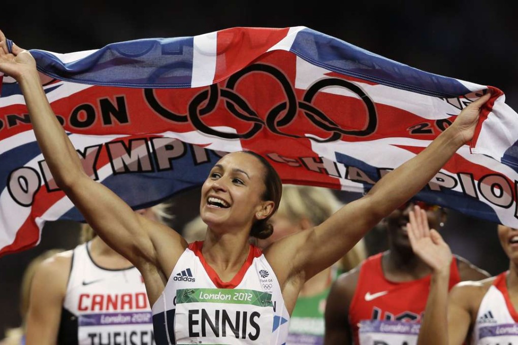Jessica Ennis celebrates winning gold at the Olympic Stadium in 2012. Photos: AP