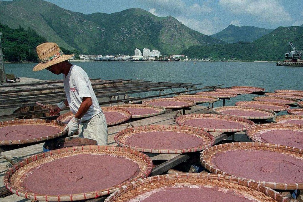 A worker processes shrimp paste in Tai O, Lantau Island. Pictures: SCMP