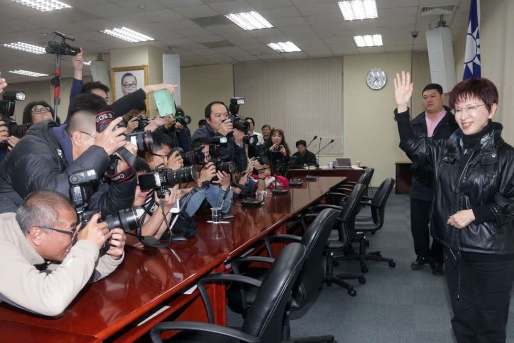 Hung Hsiu-chu is elected chairwoman of Taiwan's Kuomintang earlier this year. Photo: CNA