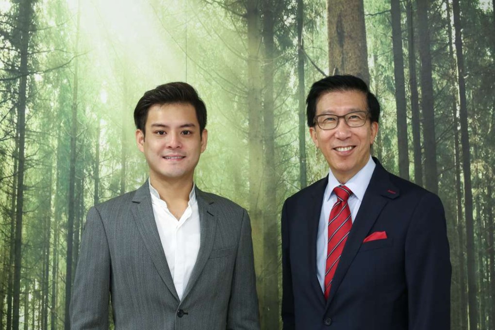 Manager of Luck Tissue Martin Ng and honorary chairman of the Legacy Academy Michael Chan Yu-kwong. Photo: Jonathan Wong