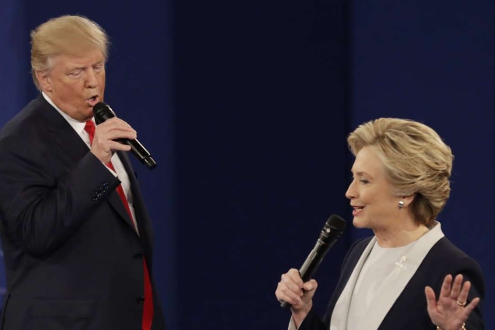 Donald Trump and Hillary Clinton face off in St. Louis, Missouri, on October 9. The US presidential debates have revealed the full extent of a world in existential crisis, where people don’t know who or what to trust. Photo: AP