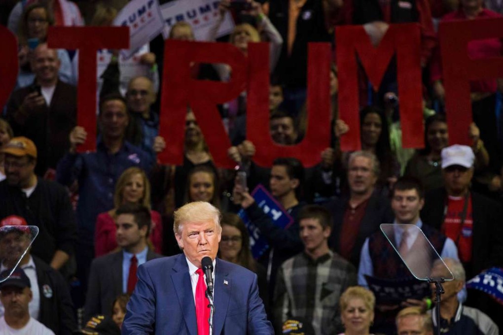 Republican presidential candidate Donald Trump at a rally in Wilkes-Barre, Pennsylvania, on Monday. Photo: AFP