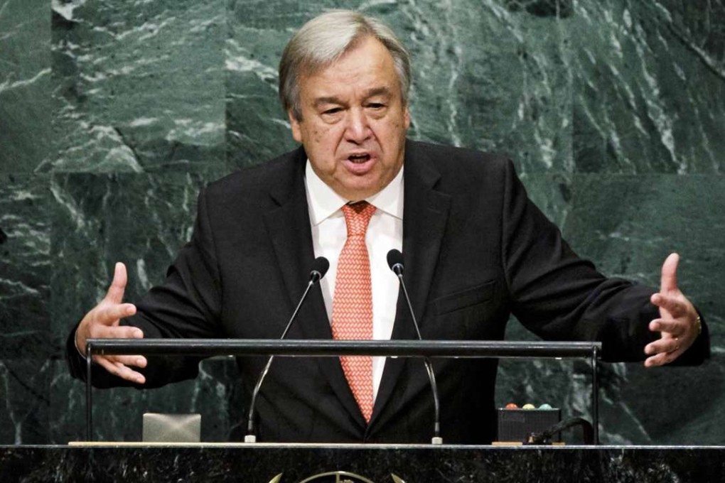Antonio Guterres, the Secretary-General-designate of the United Nations, addresses the UN General Assembly after being approved by the General Assembly at United Nations headquarters in New York,. Photo: EPA