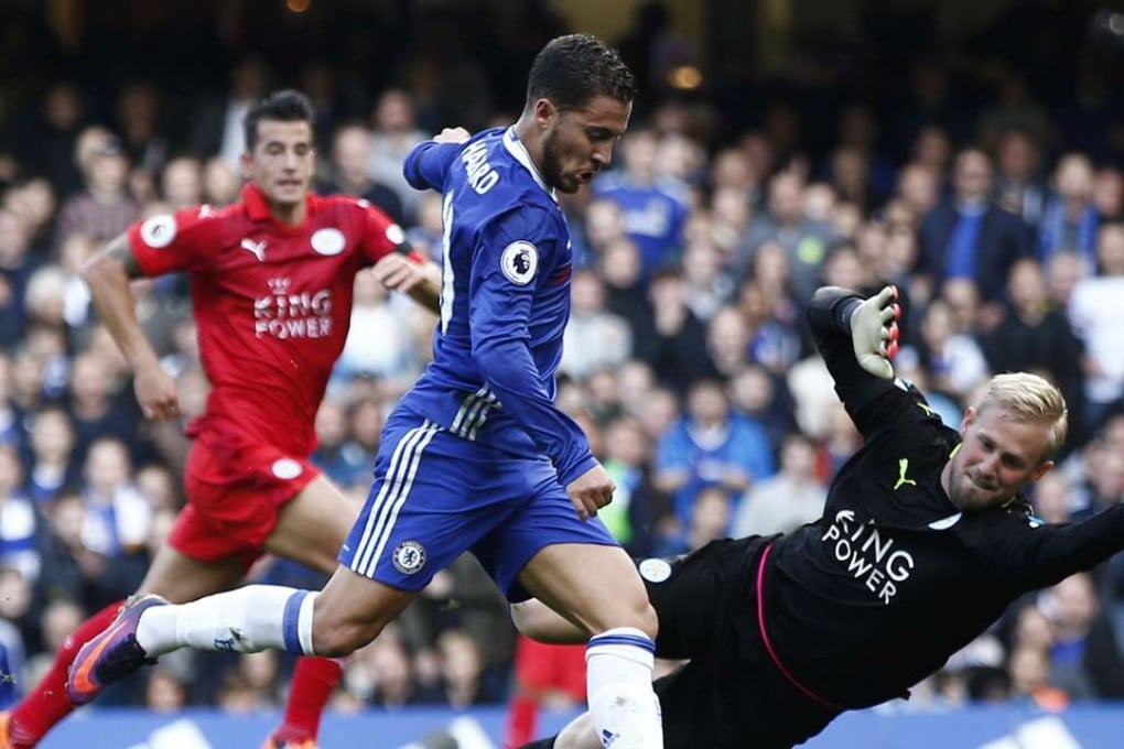 Chelsea’s Eden Hazard scores their second goal. Photo: Reuters