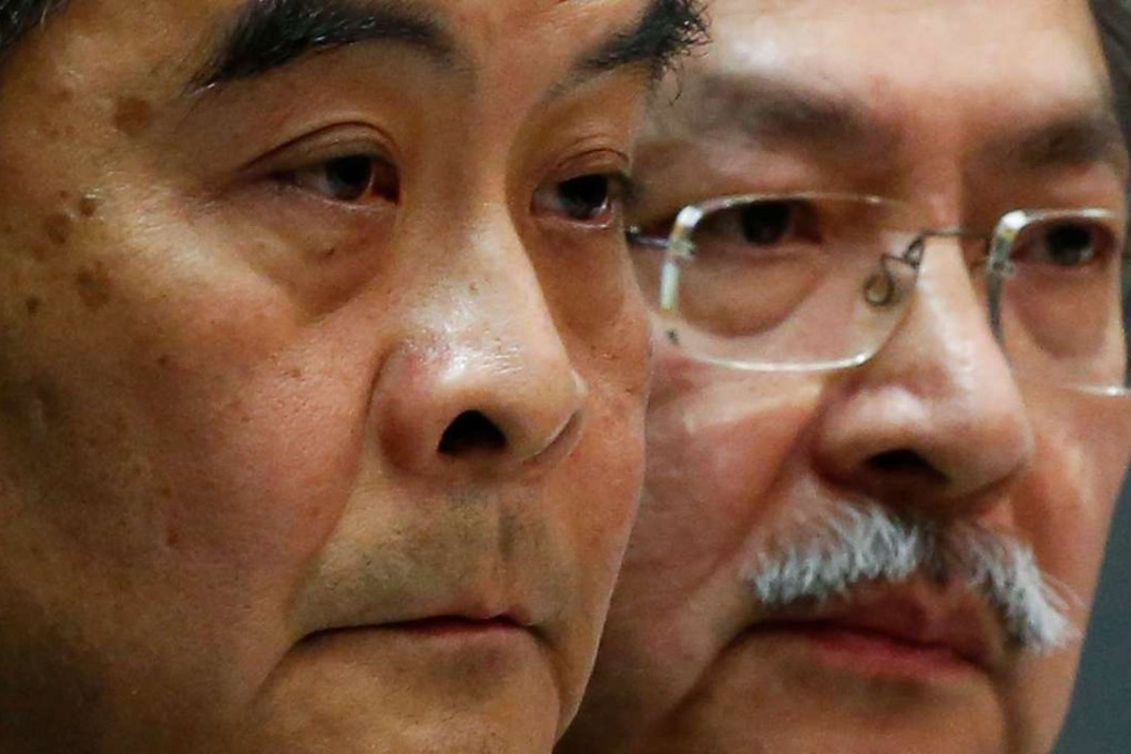 Would the pan-democratic members of the Election Committee vote for John Tsang (right) to stop Leung Chun-ying winning a second term? Photo: Bobby Yip