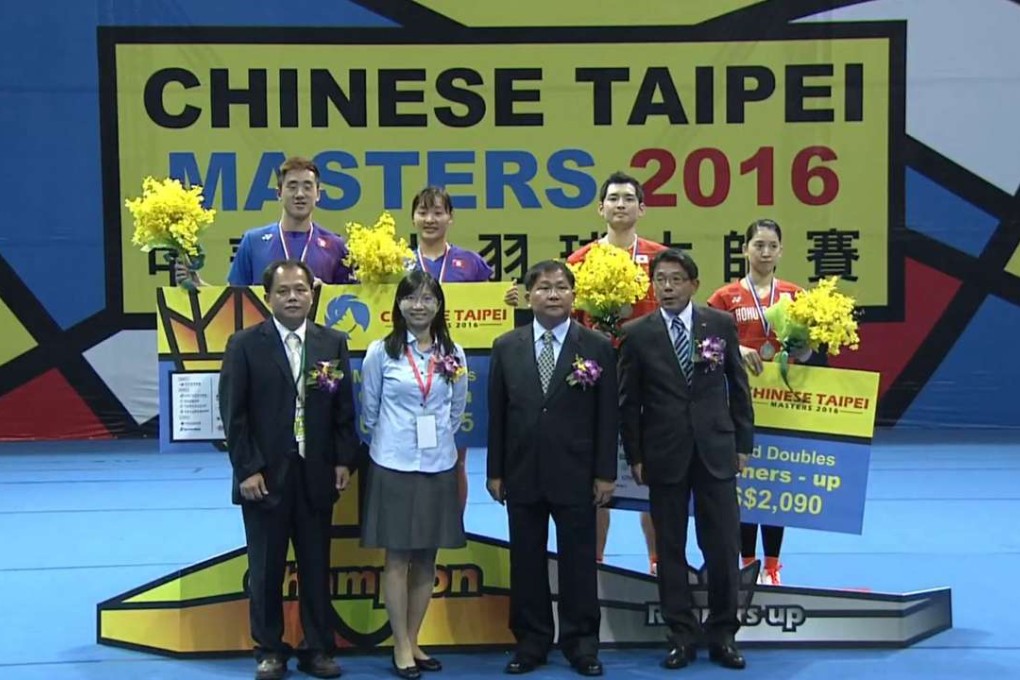 Tang Chun-man and Tse Ying-suet at the Taiwan Masters medal ceremony. Photo: SCMP Pictures