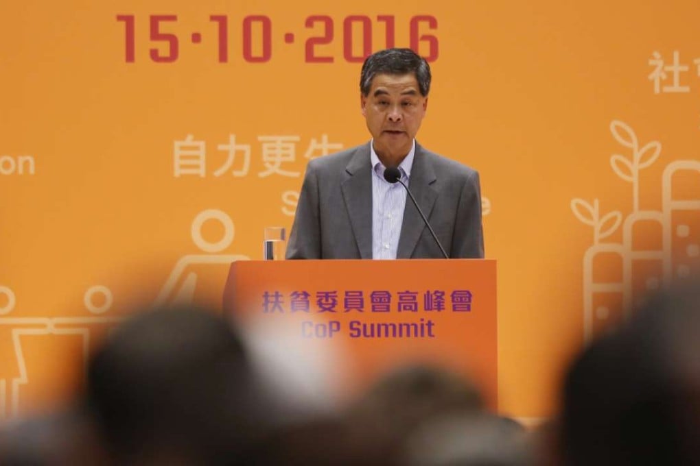 Chief Executive Leung Chun-ying played down the figures at the poverty summit. Photo: Jonathan Wong