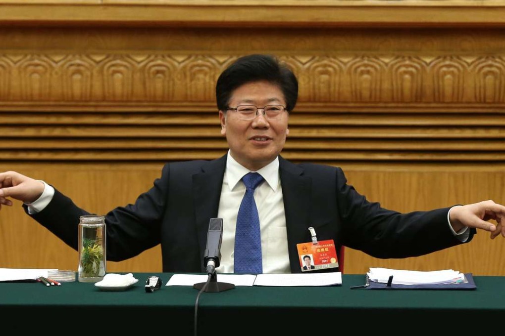 A file picture of Zhang Chunxian taken on the sidelines of the National People’s Congress last year. Photo: EPA