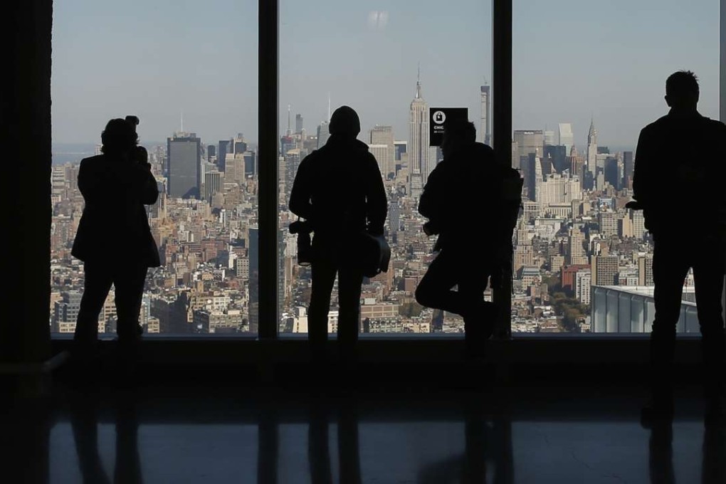 The Manhattan skyline from the 64th floor of the One World Trade Center tower in New York. Photo: Reuters