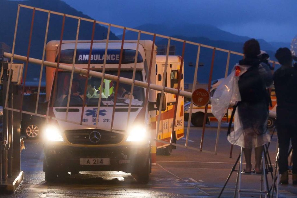 A boat flipped over off Sai Kung at around 3pm, tossing 13 people into the water. Photo: Sam Tsang