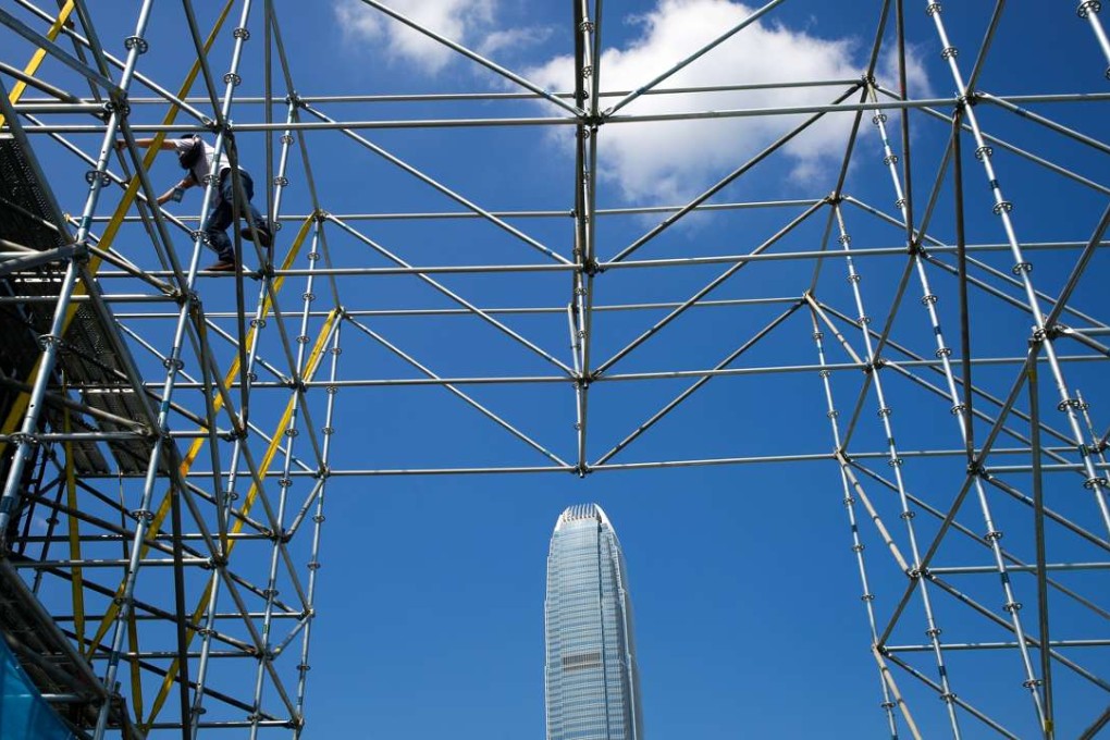 Ongoing construction at a site on Hong Kong’s harbour front. 06OCT16 SCMP/Sam Tsang
