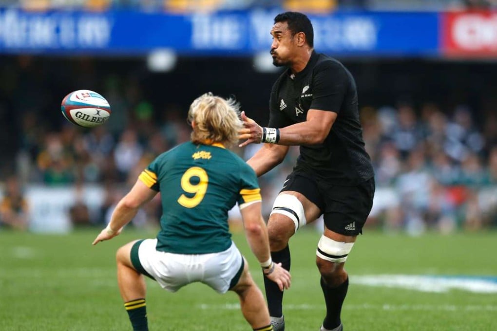All Black flanker Jerome Kaino, pictured clearing the ball against South Africa during the Rugby Championship, is expecting plenty of fight from the Wallabies on Saturday. Photos: AFP