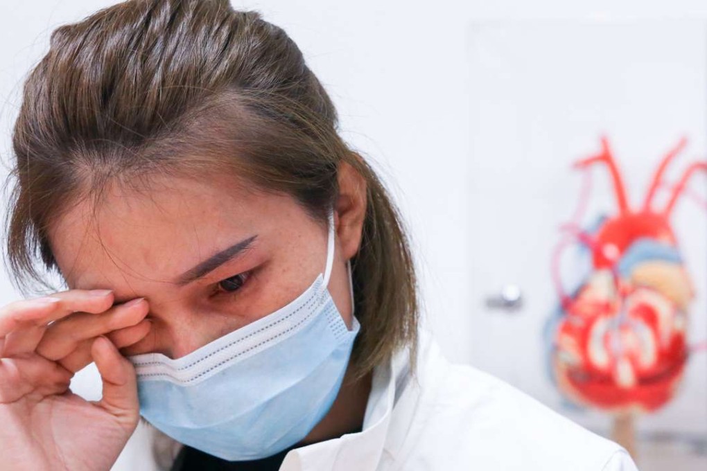 Tang Kai-him’s mother makes a tearful appeal for a heart for her son. Photo: Sam Tsang