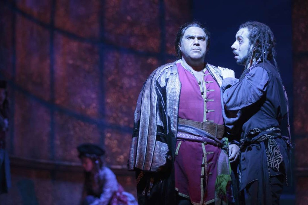 Iago (Matias Tosi, right) and Otello (Carlo Ventre) in a still from the play. Photos: Opera Hong Kong