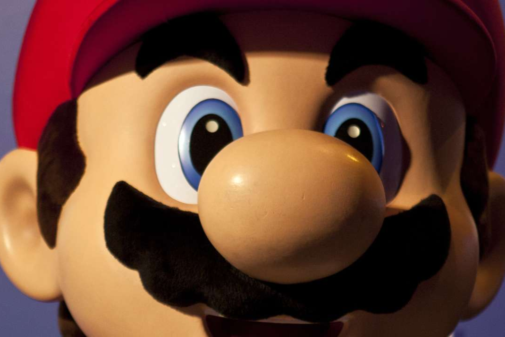 An actor dressed as Nintendo’s famous video game character Mario. Photo: AFP