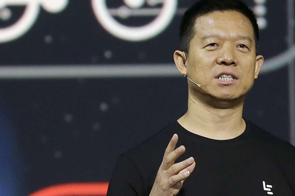 LeEco CEO Jia Yueting speaks at an event in San Francisco as the Chinese technology company is setting out to become a household name with a lineup of smartphones and flat-screen TVs, Photo: AP