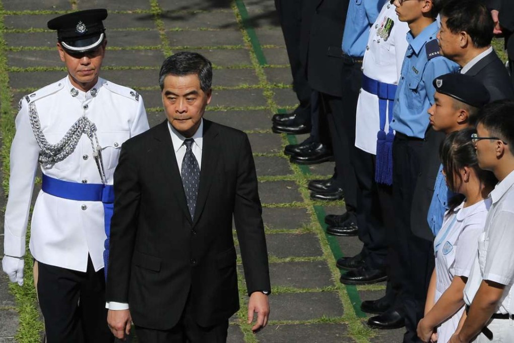 Chief Executive Leung Chun-ying at a wreath-laying ceremony earlier this month. Photo: SCMP Pictures