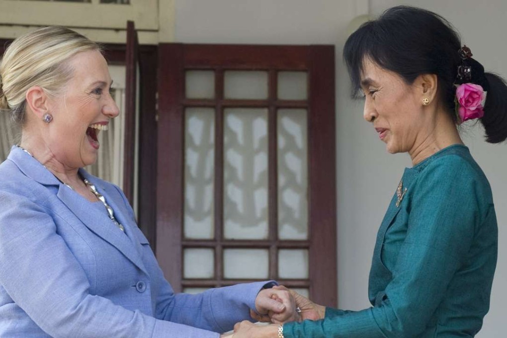 US Secretary of State Hillary Clinton meets Myanmar’s pro-democracy leader Aung San Suu Kyi in Yangon, Myanmar, in 2011. The pair are close friends. Photo: AP