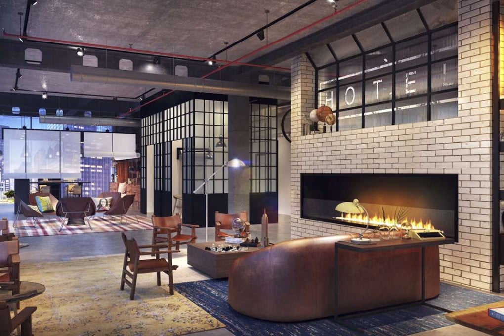 The lobby of Moxy New Orleans, Louisiana, a new hotel brand from Marriott tailored to young travellers. Photo courtesy Moxy.