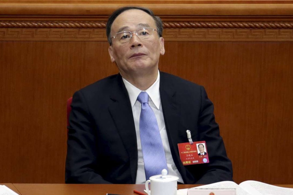 Wang Qishan, the head of the Central Commission for Discipline Inspection, during the opening session of the National People's Congress in Beijing in March. Photo: Reuters