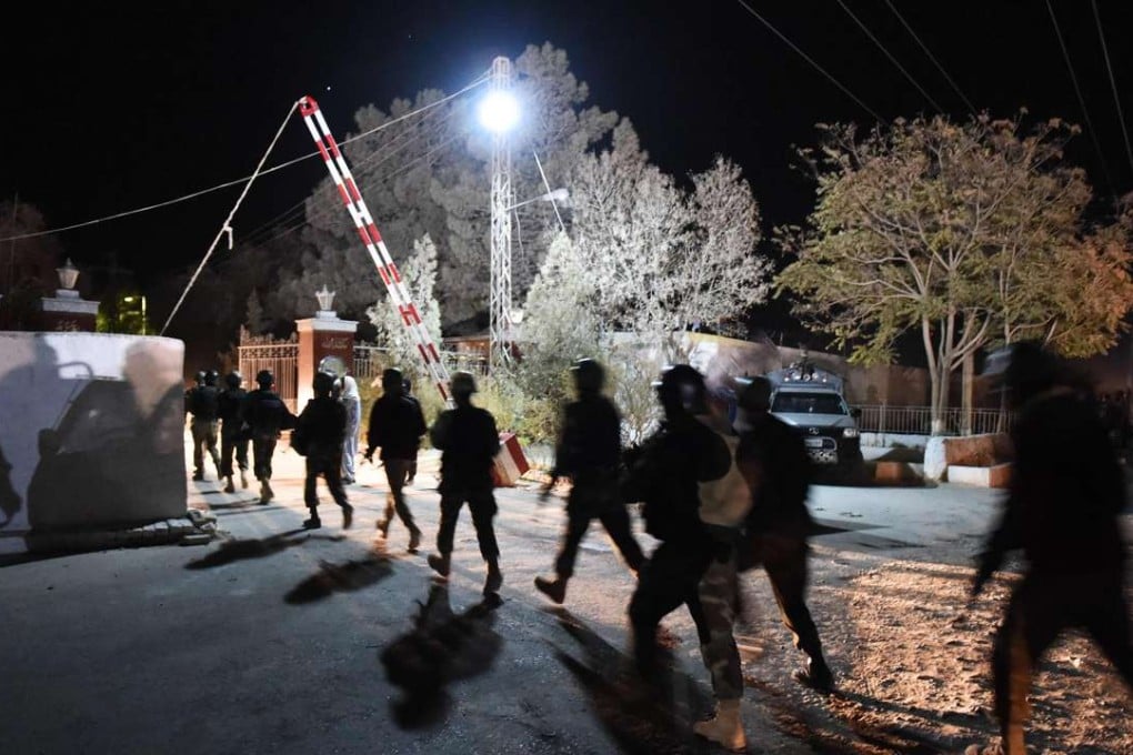 Pakistani army soldiers arrive at the Balochistan Police Training College in Quetta early Tuesday, after militants attacked the police academy. Photo: AFP