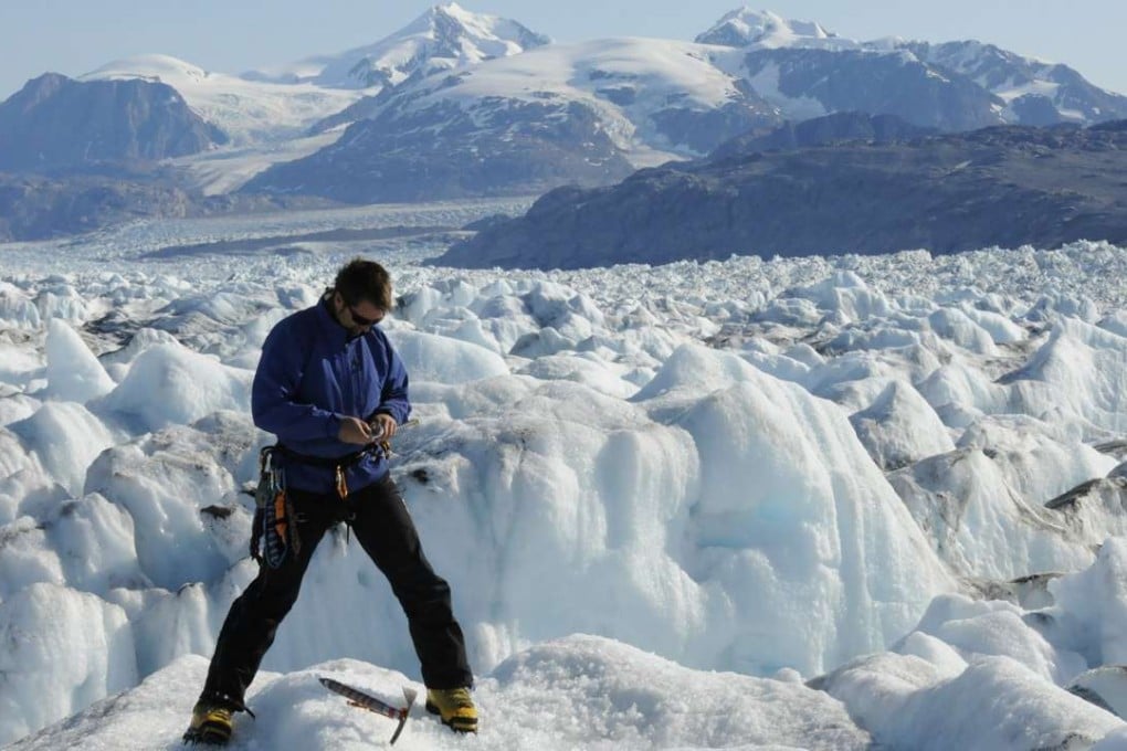 A 2009 photo shows University of Maine professor Gordon Hamilton, in Kangerdlugssuaq Glacier, East Greenland. Hamilton was killed on Saturday when he fell into a crevasse while conducting research in Antarctica. Photo: Leigh Stearns via AP