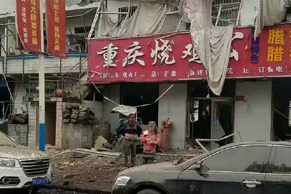 An explosion in a residential complex in Yulin caused extensive damage and seven deaths. Photo: SCMP Pictures