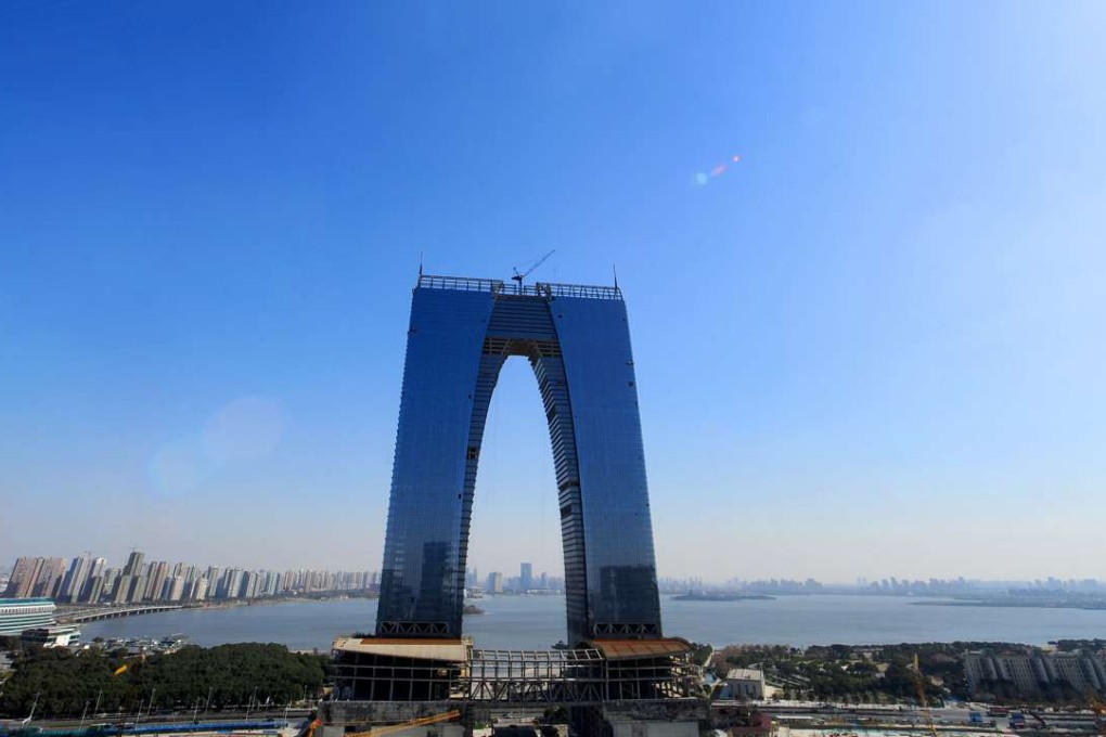 The “Gate of the Orient” towers above Suzhou, one of China’s fast-developing urban hubs, along with cities such as Hangzhou, Chengdu and Wuhan. Photo: Imaginechina