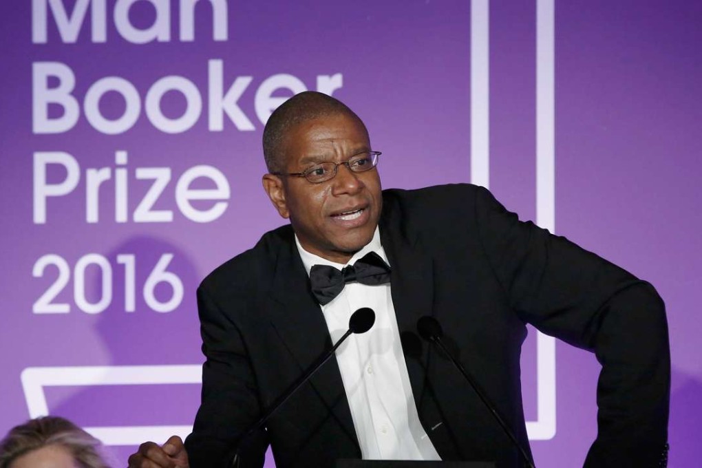 Winner of the 2016 Man Booker Prize for his novel 'The Sellout', Paul Beatty speaks on stage at the 2016 Man Booker Prize at The Guildhall in London, England. Photo: Reuters