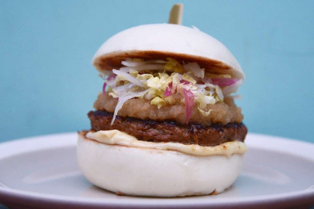 Little Bao's duck hamburg bao with daikon ponzu, yuzu kosho mayonnaise and napa cabbage.