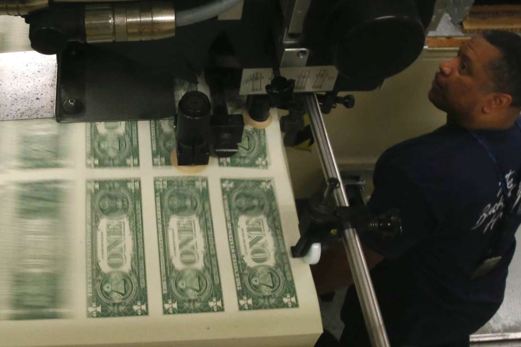 On a roll: The dollar index – a gauge of the greenback’s performance against a basket of its peers – has risen 6.4 per cent, with the bulk of the increase occurring in the last two months. Photo: AFP