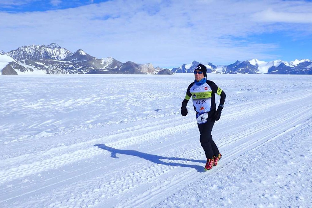 David Gething in Antarctica before the Antarctic leg of the World Marathon Challenge. Picture: David Gething