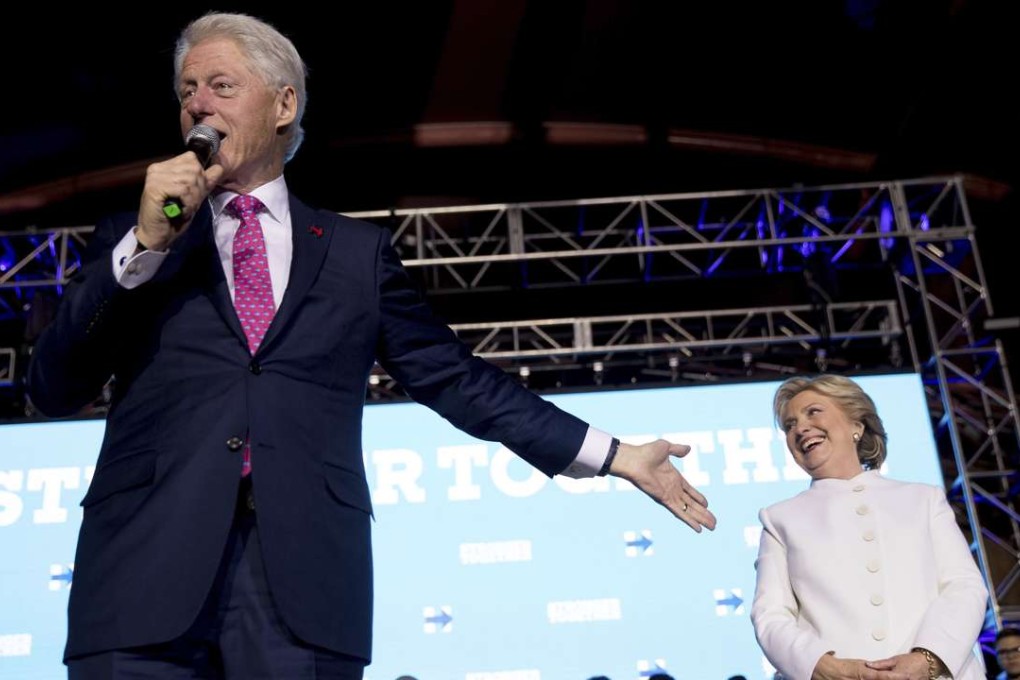 Former President Bill Clinton and his wife, Democratic presidential candidate Hillary Clinton. The complicated dealings of their Clinton Foundation has raised questions of a potential conflict of interest for Hillary Clinton when she was US secretary of state. Photo: AP