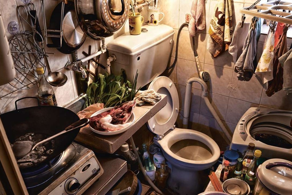 One of the displays in the “Trapped” photo exhibition on grassroots housing by the Society for Community Organisation, to illustrate the dismal living conditions for some in Hong Kong. Photo: Benny Lam