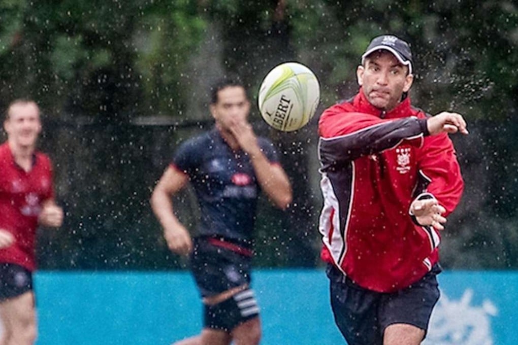 Outgoing Hong Kong sevens coach Gareth Baber trains with his squad in preparation for the Olympic repechage in Monaco this year. Photo: HKRU
