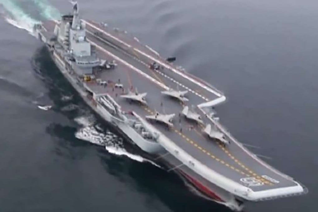China’s Liaoning aircraft carrier with Shenyang J-15 jets on deck. Photo: SCMP Pictures