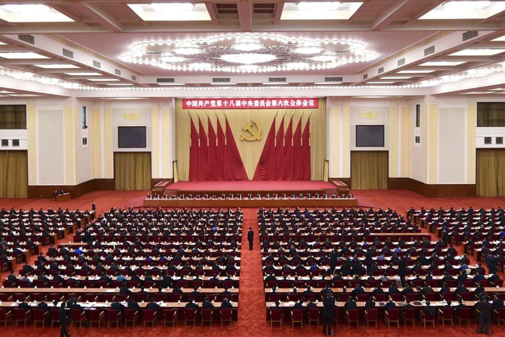 The Communist Party should embrace both centralised authority and “internal democracy”, according to a statement after the Central Committee’s sixth plenum. Photo: Xinhua