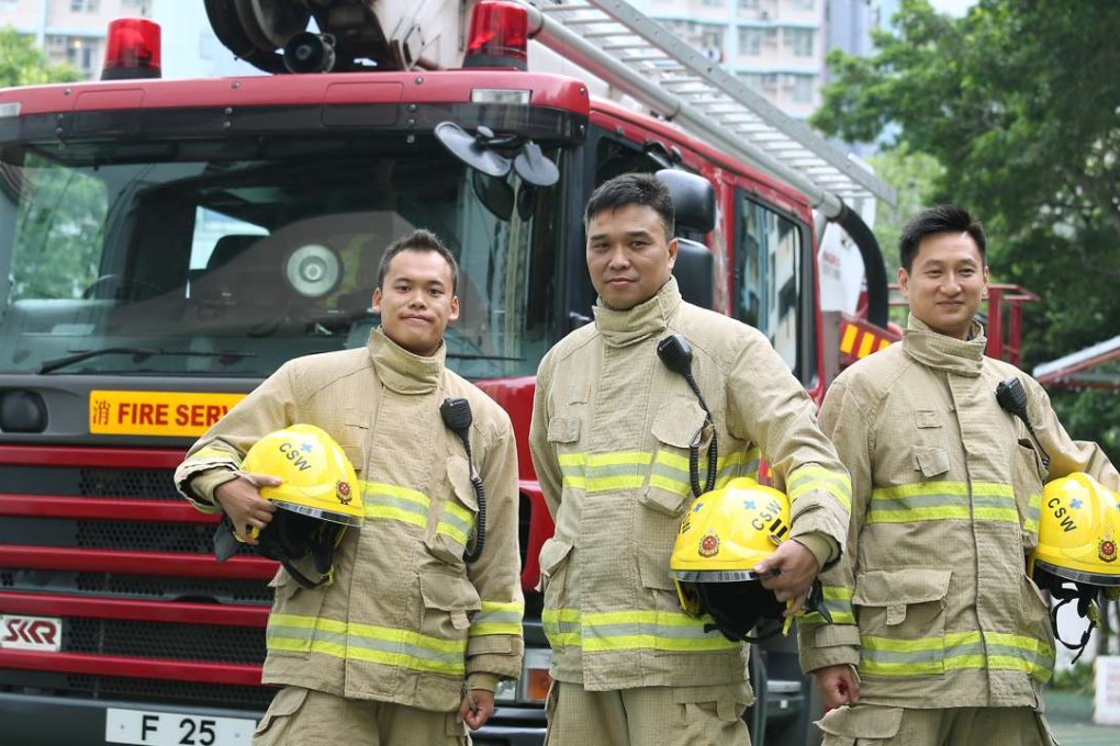 Proud heroes (from left) Chan Chun-yin, Ng Chi-hung and Chow Wai-hong. Photo: K. Y. Cheng