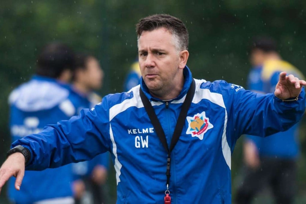 Gary White attending a practice session of the Shanghai Shenxin football club in Shanghai. AFP