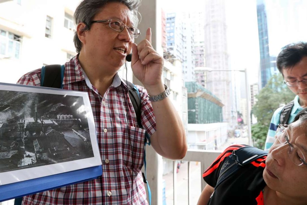 Japanese and Chinese relations researcher Hau Ching-yee during a tour in North Point. Photo: Bruce Yan