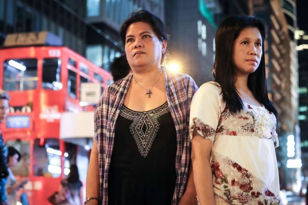 Shiella Estrade (left) and Armafe Cajiben of the Progressive Labour Union of Domestic Workers in Hong Kong. They both work as domestic helpers. Photo: Bruce Yan