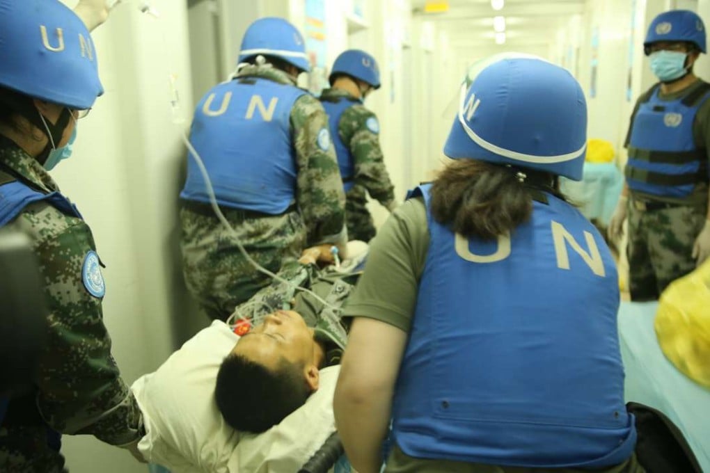 An injured Chinese peacekeeper is treated in Gao, Mali, in May after a mortar attack that killed one Chinese peacekeeper. Photo: Xinhua